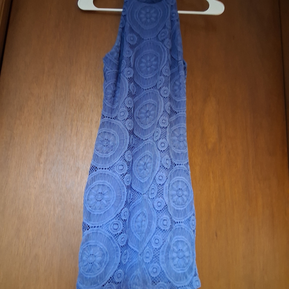 A. Byer Backless Blue Lace Dress